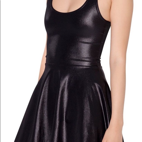 wet look skater dress